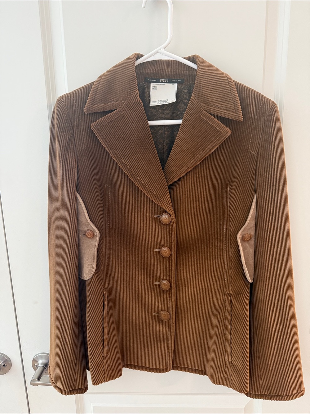Gianfranco Ferre Brown Corduroy Button Blazer
